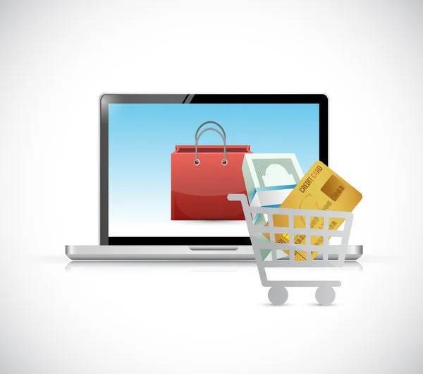 Shopping online. concetto di computer — Foto Stock