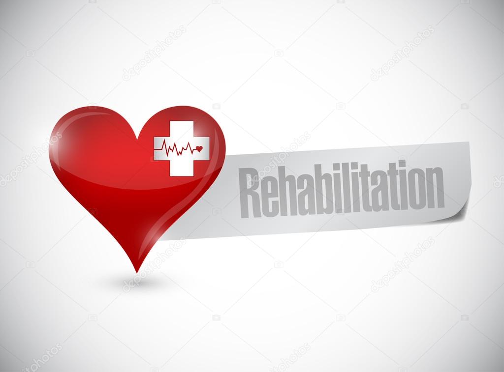 rehabilitation heart sign illustration design
