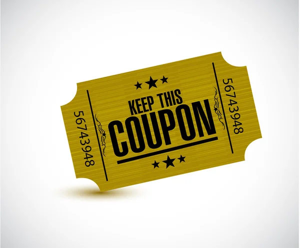 Keep this coupon. yellow ticket illustration — Stock Photo, Image