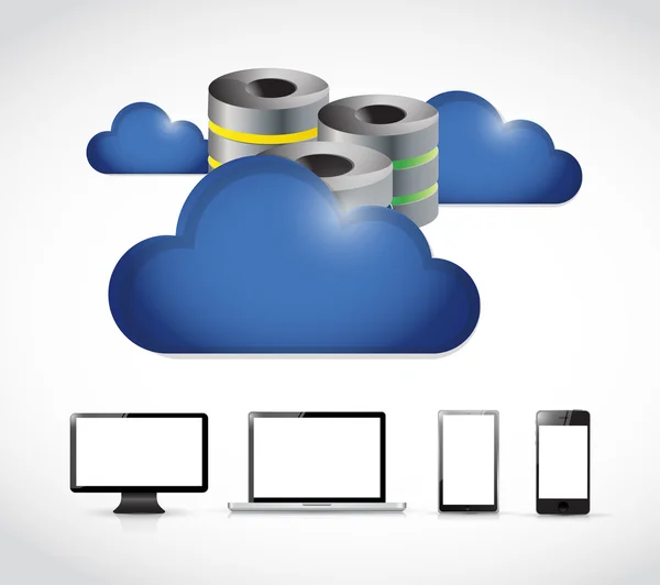 Elektronika cloud skladování koncept ilustrace — Stock fotografie