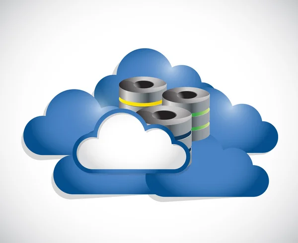 Cloud computing e progettazione illustrazione dei server — Foto Stock