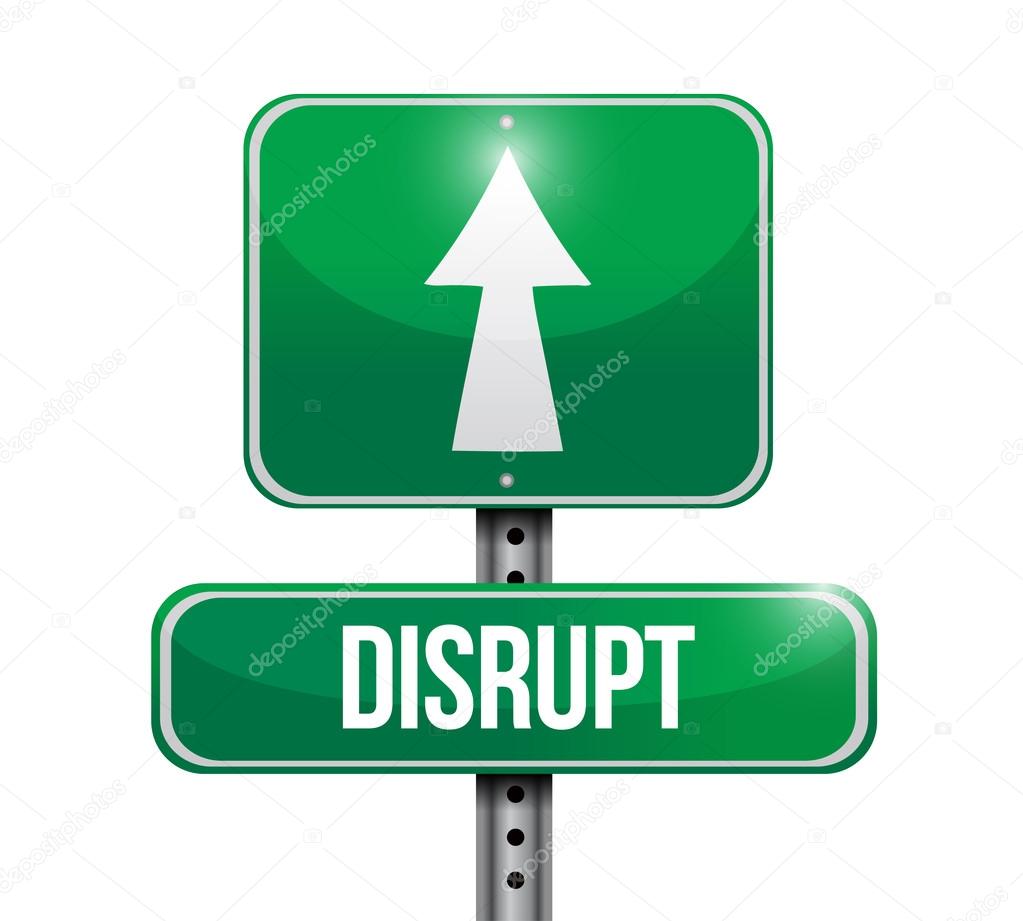 disrupt roadsign illustration design