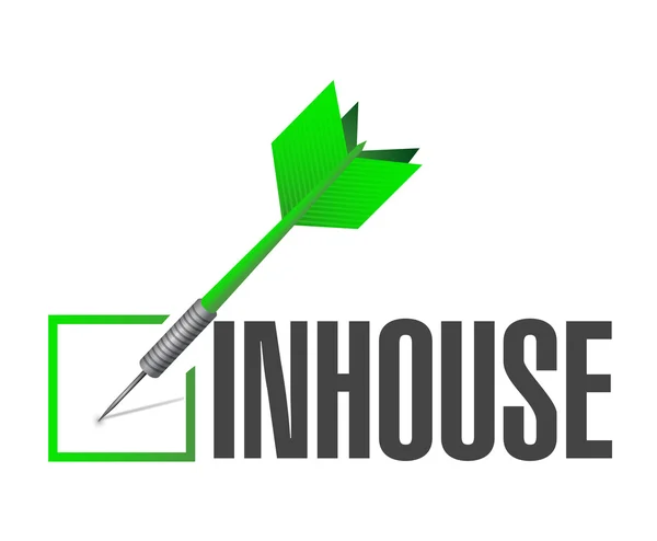 Inhouse dart check mark — Stock Photo, Image