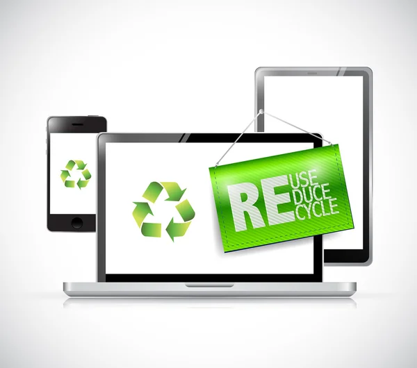 Recycle elektronische concept illustratie — Stockfoto