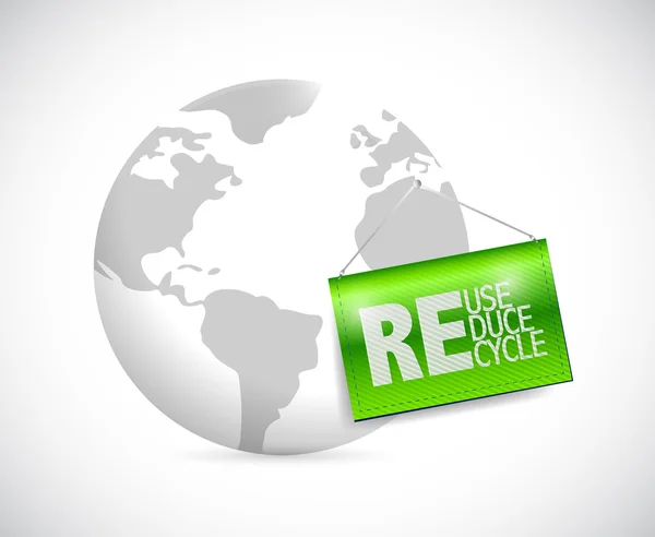 Globe i reduse, ponowne użycie, recykling — Zdjęcie stockowe
