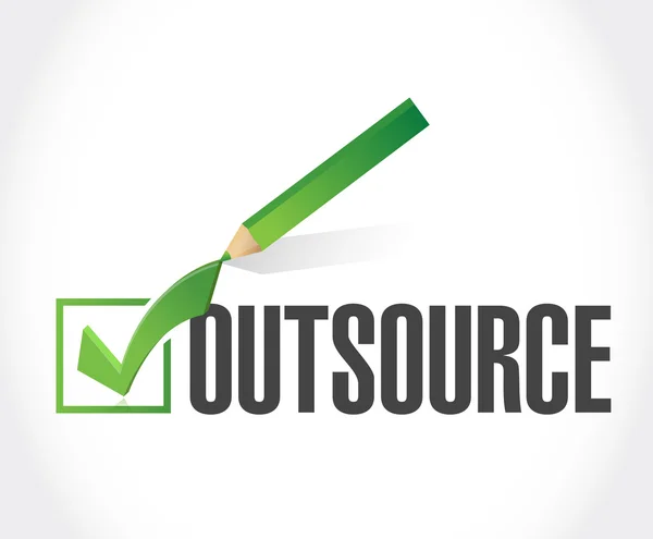 Outsource checkmark illustration design — Stock Photo, Image