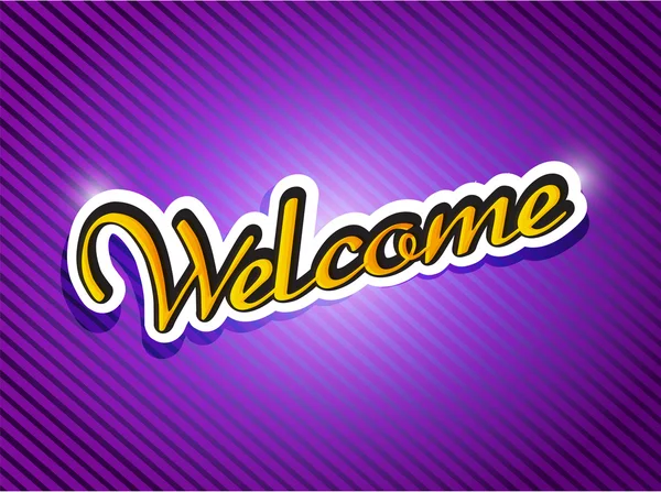 Purple welcome card — Stock Photo, Image