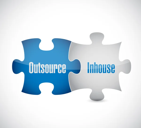 Outsourcing a inhouse dílků — Stock fotografie