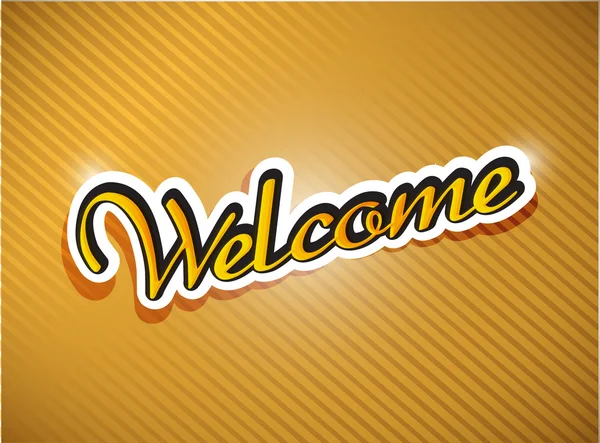 Gold welcome card illustration design — Stock Photo, Image