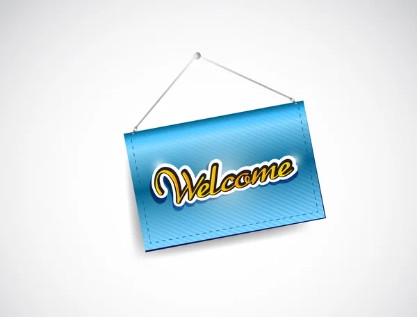 Welcome hanging banner illustration — Stock Photo, Image