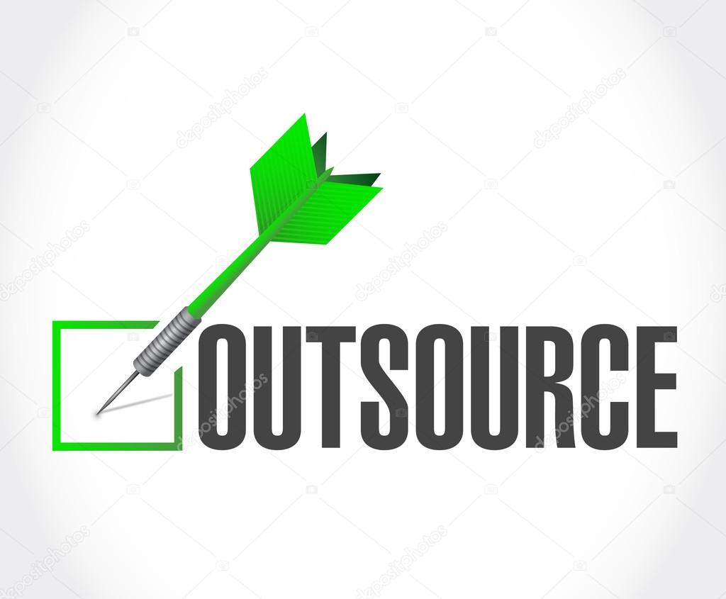 outsource dart checkmark illustration