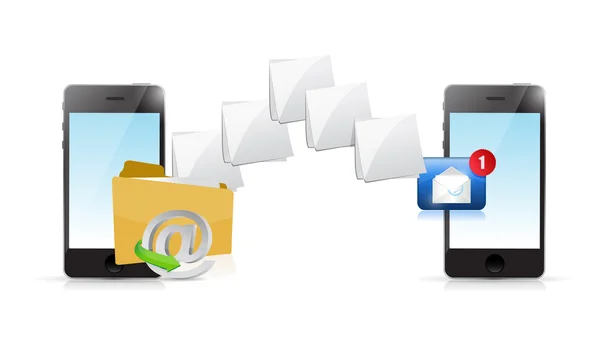 Online phone email sending communication — Stock Photo, Image