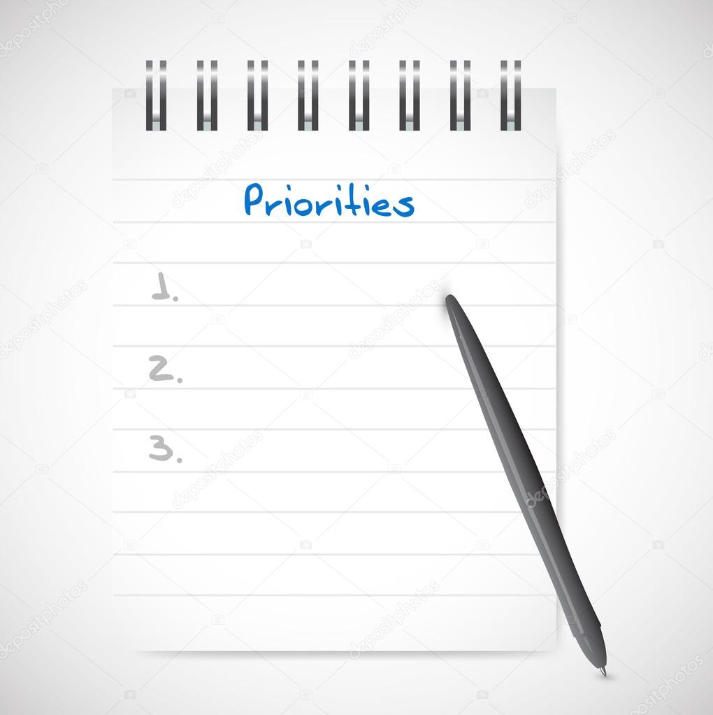 priorities notepad list illustration design