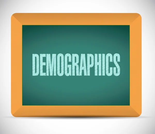 Demografia assinar em um quadro — Fotografia de Stock