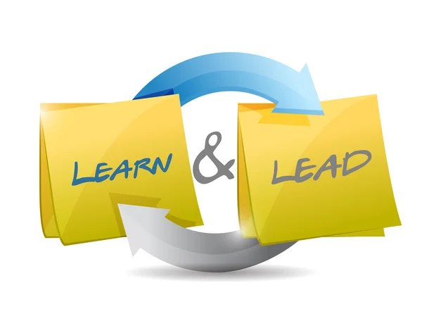 Learn and lead cycle illustration design — Stock Photo, Image