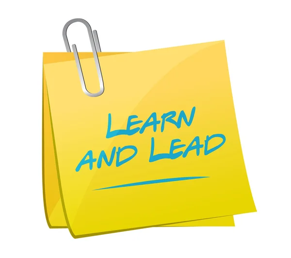 Learn and lead memo post illustration — Stock Photo, Image