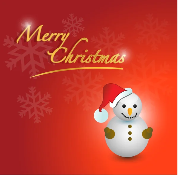 Feliz Natal boneco de neve cartão — Fotografia de Stock