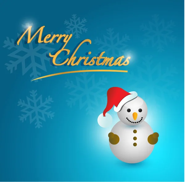 Καλά Χριστούγεννα χιονάνθρωπος κάρτα — Φωτογραφία Αρχείου