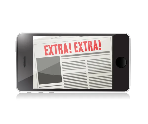 Telefono notizie extra illustrazione online — Foto Stock