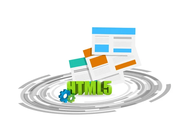 HTML 5 browsers technologie illustratie — Stockfoto