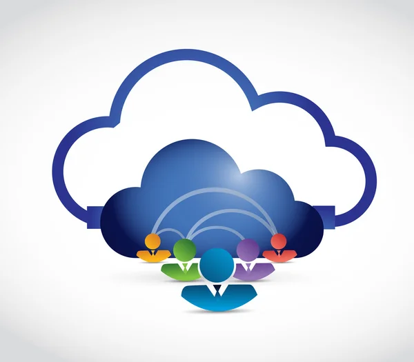 Cloud computing människor nätverksanslutning — Stockfoto