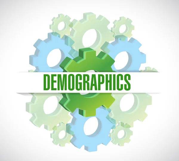 Kugghjul demografi underteckna illustration — Stockfoto