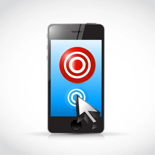 Phone target and cursor. illustration — Stock Photo, Image