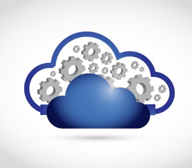 bulut bilgi işlem dişli bağlantı illüstrasyon