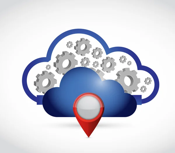 Connessione localizzatore cloud computing . — Foto Stock