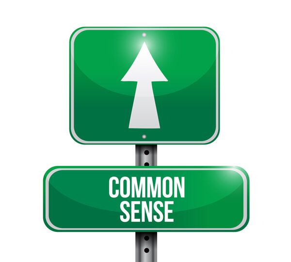 common sense road sign illustration