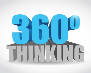 360 düşünme işareti illüstrasyon tasarımı