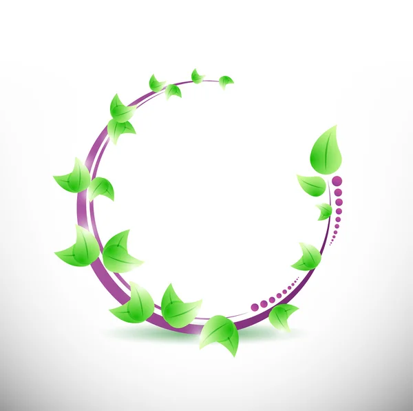 Kreis und grüne Blätter. Illustration — Stockfoto