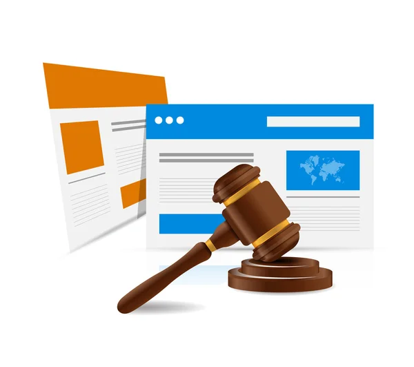 Online právní právní koncept webu. ilustrace design — Stock fotografie