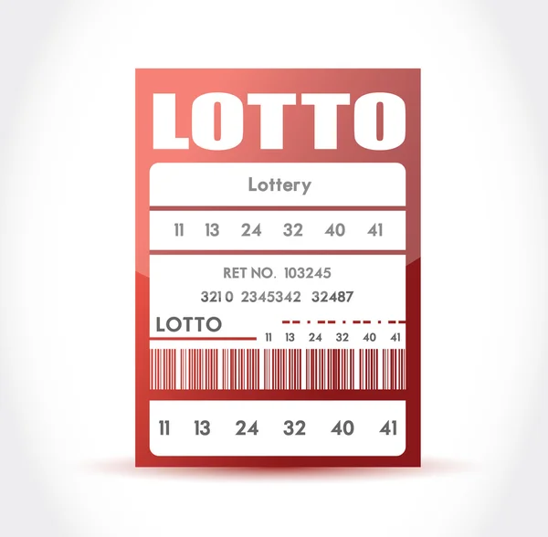 Червоний лотерейний дизайн ілюстрації квитка — стокове фото