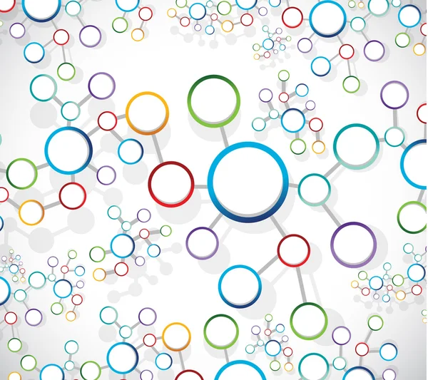 Kleurrijke atoom koppeling netwerk illustratie — Stockfoto