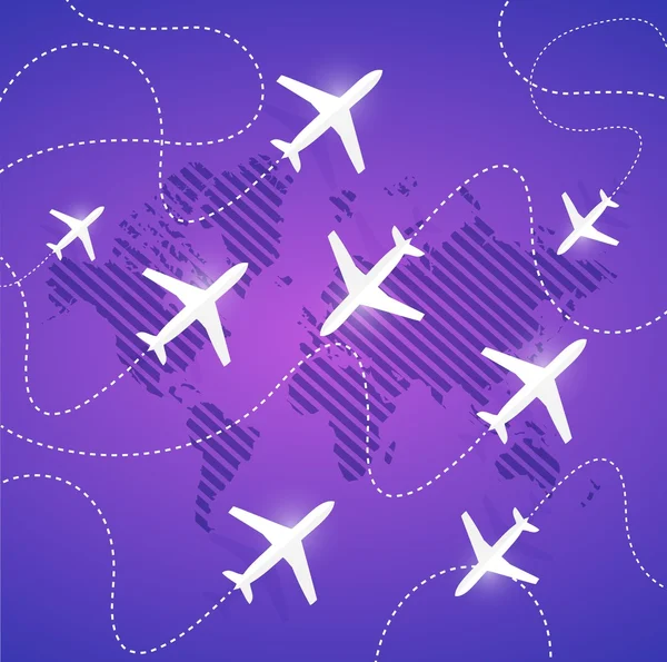 Aviones rutas aéreas diseño ilustración — Foto de Stock