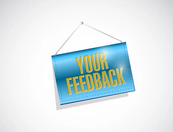 Din feedback hängande banner illustration — Stockfoto