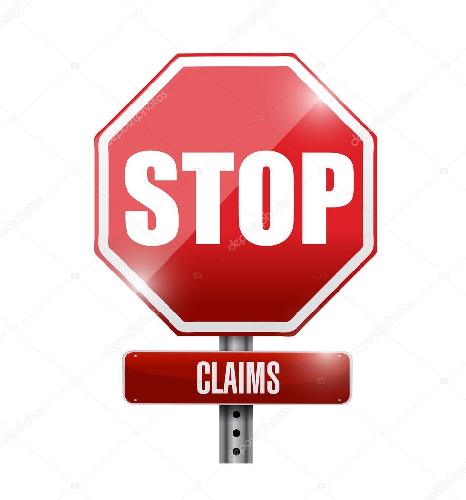 stop claims street sign illustration
