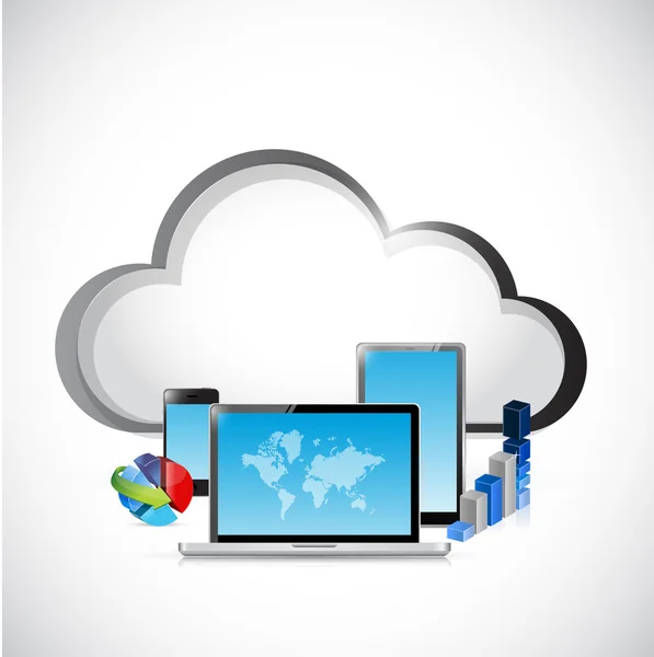 Cloud computing ilustración de negocios — Foto de Stock