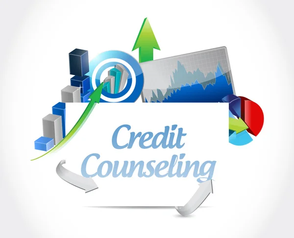 Credit counseling bedrijf grafieken teken — Stockfoto