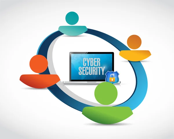 Cyber security människor nätverket — Stockfoto