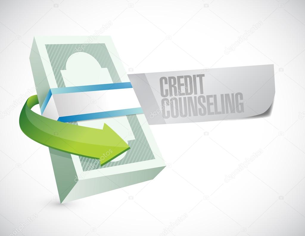 bills credit counseling sign illustration
