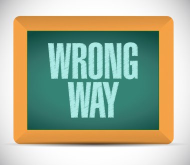 yanlış yöne işaret illüstrasyon tasarımı