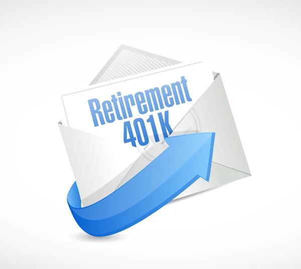 Retirement 401k email message illustration — Stock Photo, Image