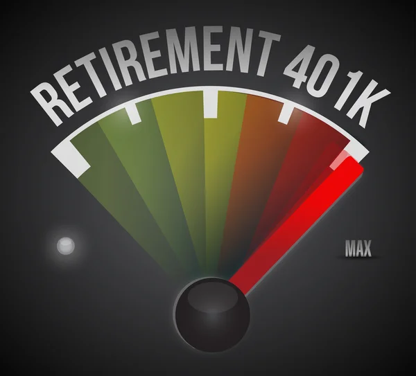 Пенсія 401k спідометр ілюстрація — стокове фото