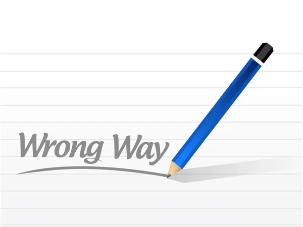 Wrong way message sign illustration — Stock Photo, Image