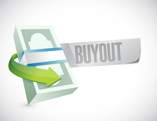 Buyout money bills sign illustration — Stock Photo, Image