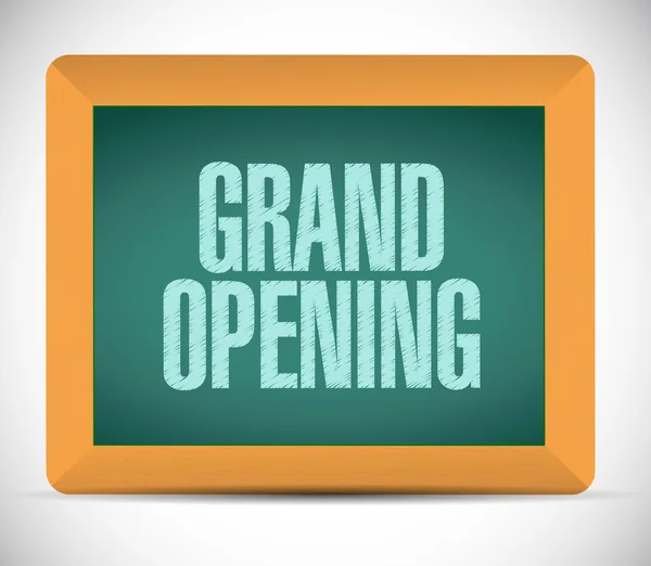 Grand opening chalk board sign — Stock Photo, Image