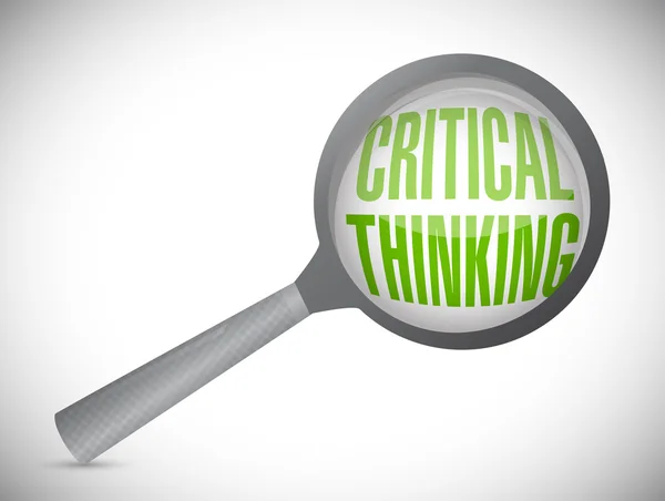 Revisión del pensamiento crítico. magnificar concepto — Foto de Stock