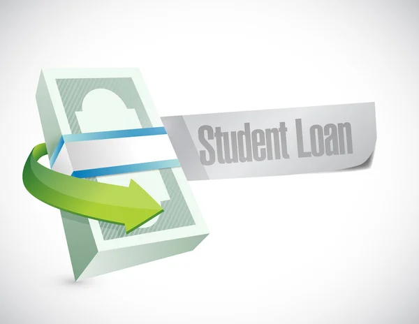 Student lån pengar räkningar illustration — Stockfoto